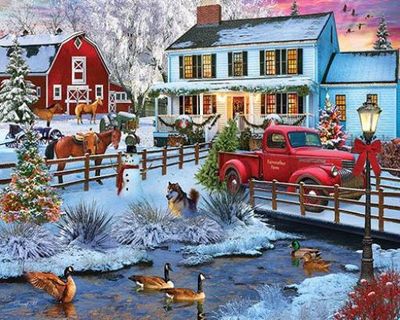 White Mountain Christmas on the Farm Puzzle 1,000 pc