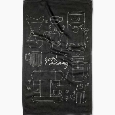 Good Morning Coffee Geometry Tea Towel