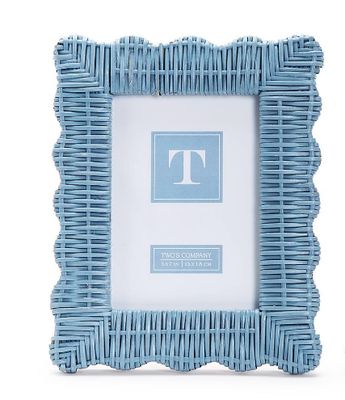 Blue Wicker Woven Fram 5 x 7