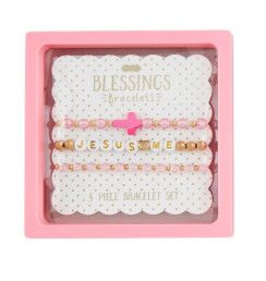 Pink Cross Beaded Bracelets