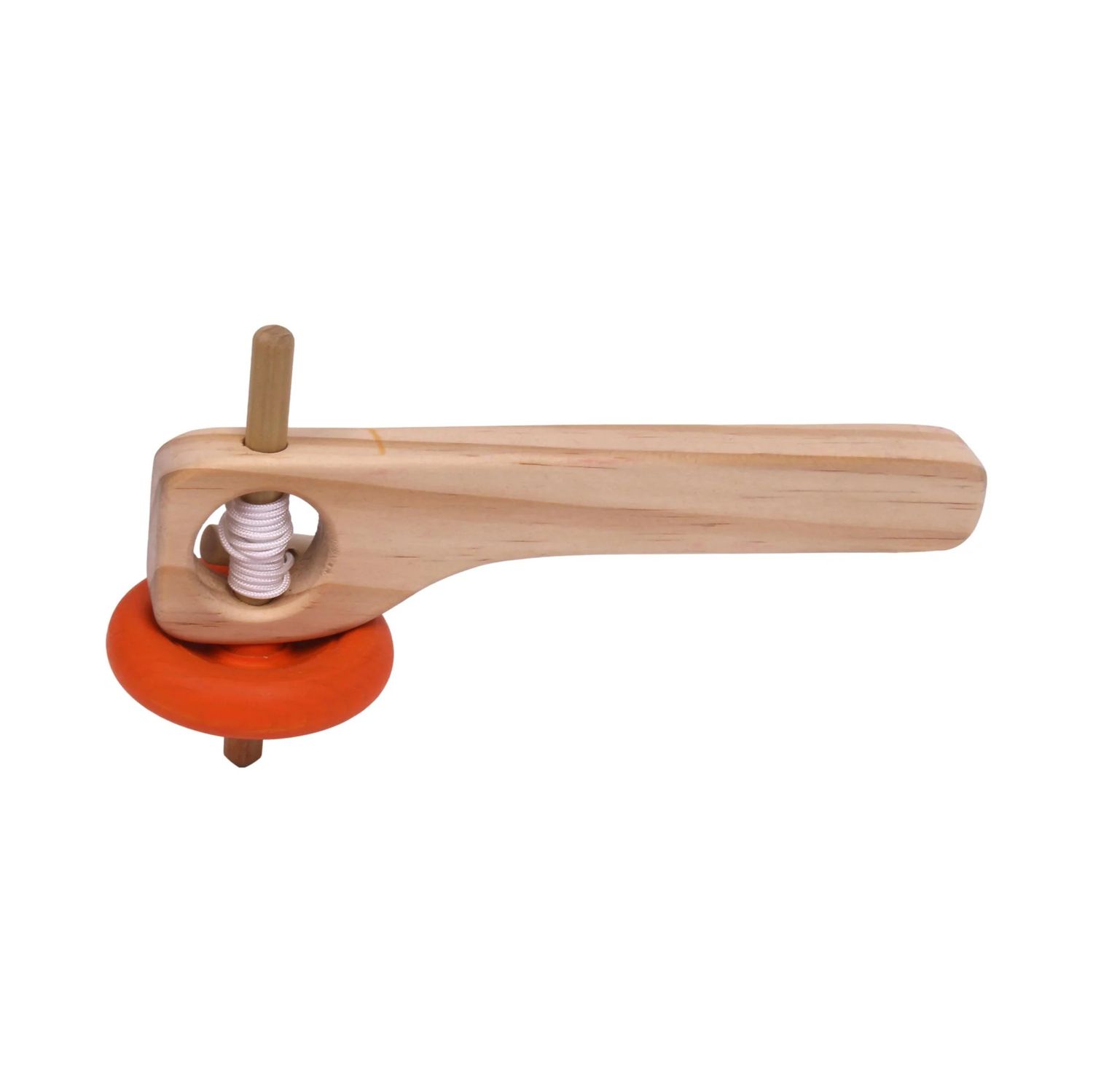 Amish-Made Spinning Wooden Top Toy, Color: Orange
