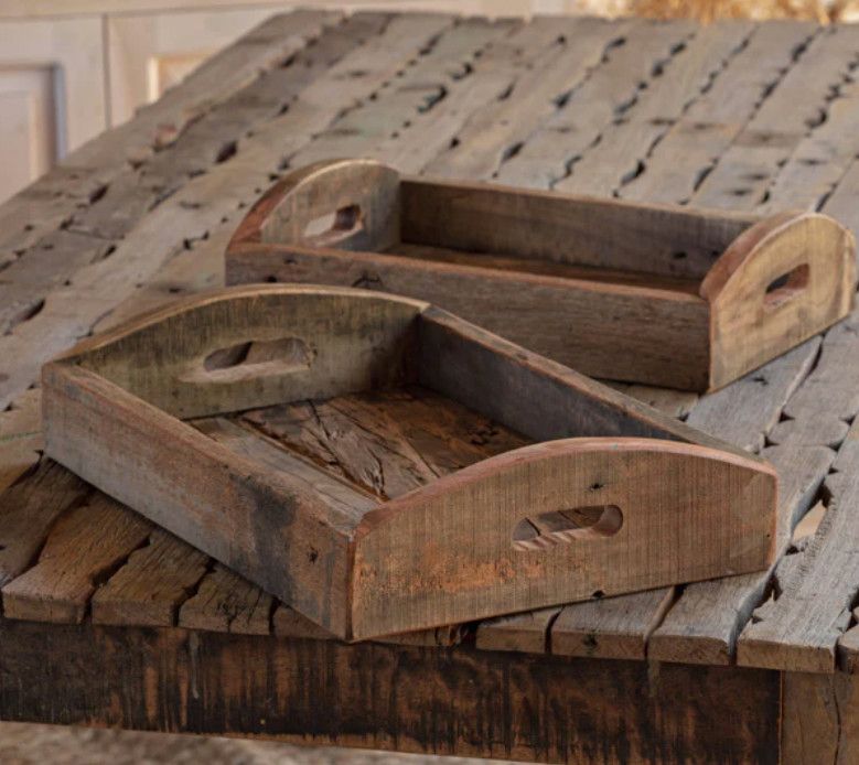 Primitive Wooden Tray, Size: 16 x 10 x 4