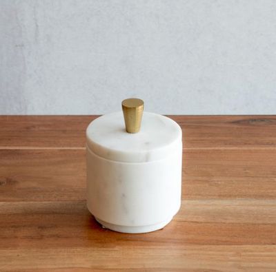 Marble Container with Gold Knob 3”