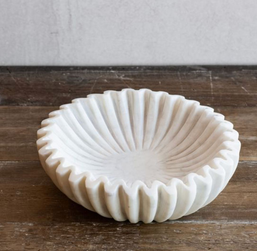 Marble Ruffle Bowl 7”