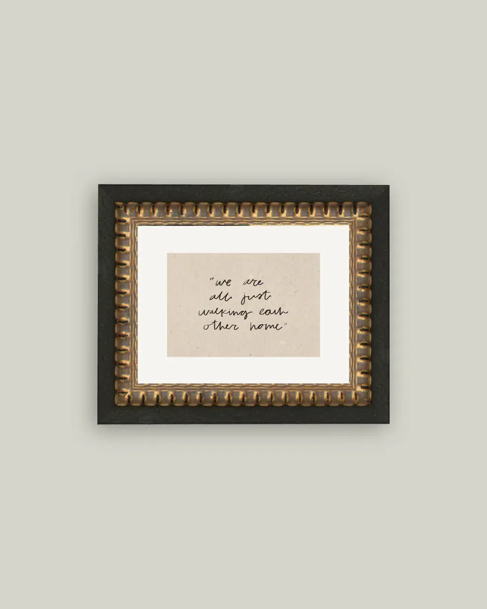 We Are All Just Walking Framed Vintage Antique Style Sign