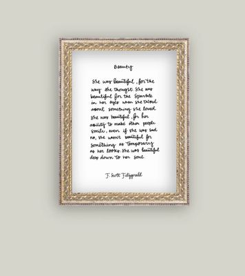 Beauty Script Framed Vintage Antique Style Sign