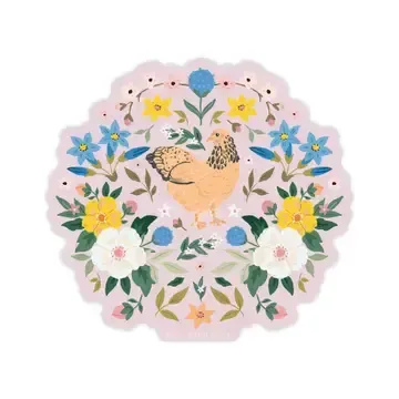 Chicken &amp; Flowers Decal Sticker