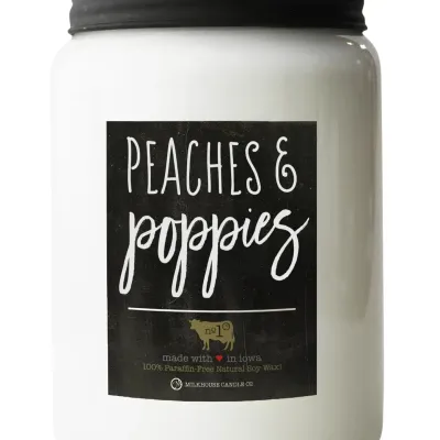 Peaches &amp; Poppies 26 oz Candle by Milkhouse Candle Co.