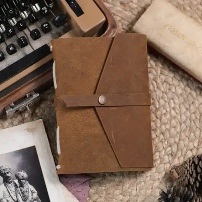 Leather Journal Diary with Lined Pages Brown