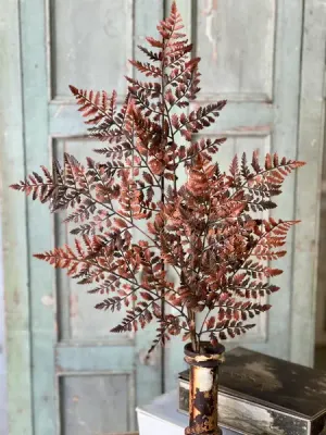 Autumnal Fern Spray - Russet Red