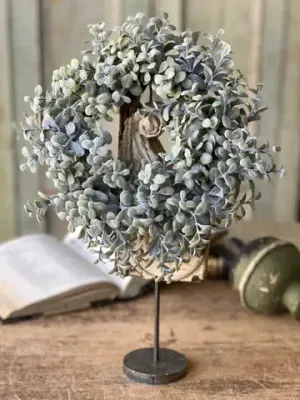 Pebble Eucalyptus Candle Ring 6”