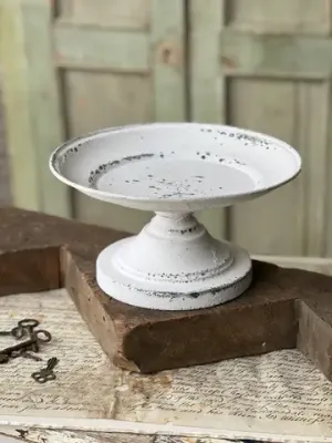 Cream Pedestal Plate 12.5”