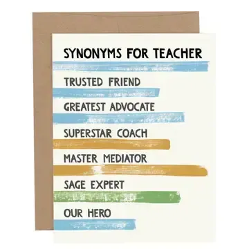 Teacher Synonym - Greeting Card