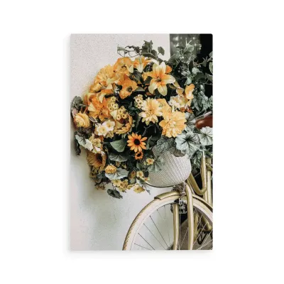 Bicycle with Flowers Wooden Postcard 4 x 6