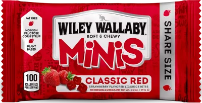Wiley Wallaby Mini Strawberry Licorice Bites 3.5 oz