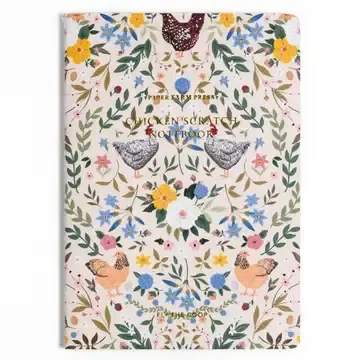 Chicken &amp; Flowers Stitched Notebook