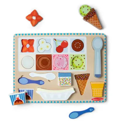 Wooden Magnetic Ice Cream Puzzle &amp; Play Set