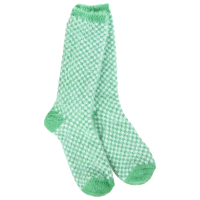 Feather Check Crew Socks