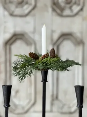 Advent Greens Candle Ring 2”