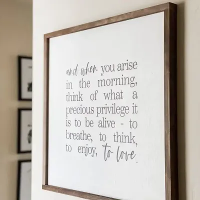 And When You Arise in the Morning 9x9” White/Light Oak