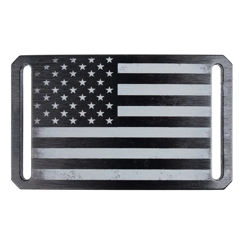 Grip6 Men's USA Flag Belt Buckle in Ninja Black