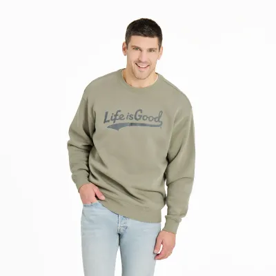 Life is Good Men's Tonal Moss Green Crew