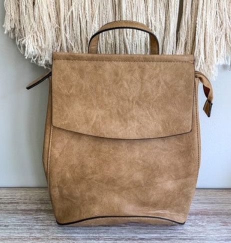 Flap Over Convertible Backpack, Color: Stone