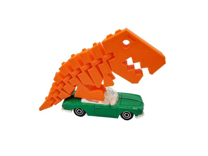 Flexible T-Rex Dinosaur, Color: Orange to Yellow, Size: 3"