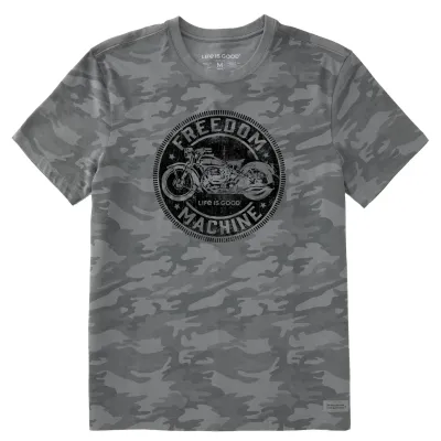 Freedom Machine Motorcycle Tee Gray Camo