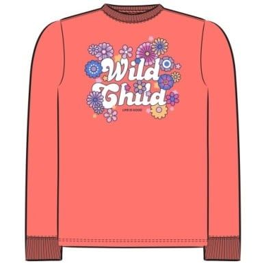 Hippy Wild Child Coral Long Sleeve Tee