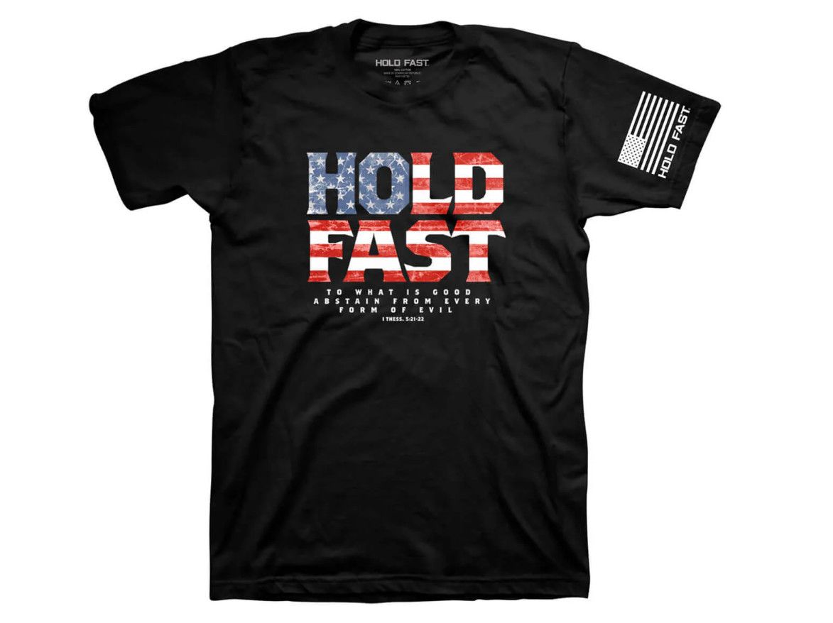 Hold Fast Flag Tee, Color: Black, Size: SM