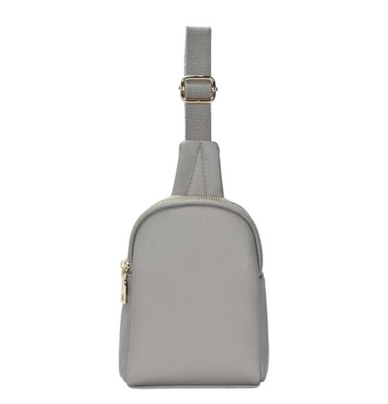 Janice Double Zip Mini Sling, Color: Taupe