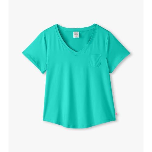 V-Neck PJ Tee in Bag, Color: Baltic Green, Size: XS