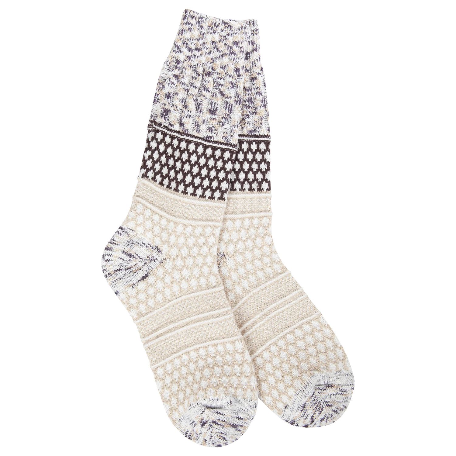 Gallery Textured Crew Socks, Color: Cookie Dough Multi