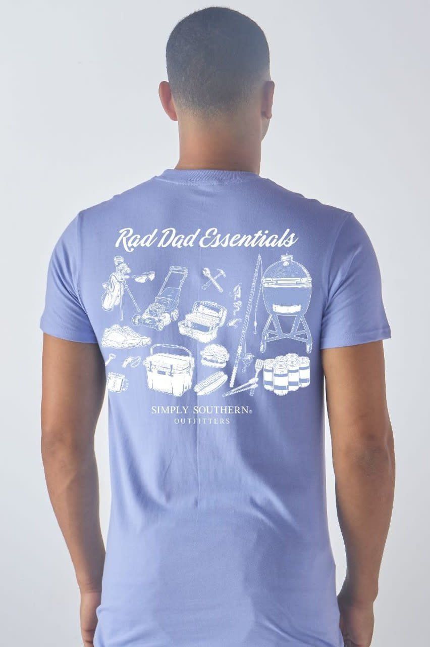  Simply Southern Rad Dad Tee, Size: SM, Color: Wave Blue