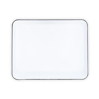 Large Jelly Roll Tray Black Rim Enamel by Crow Canyon