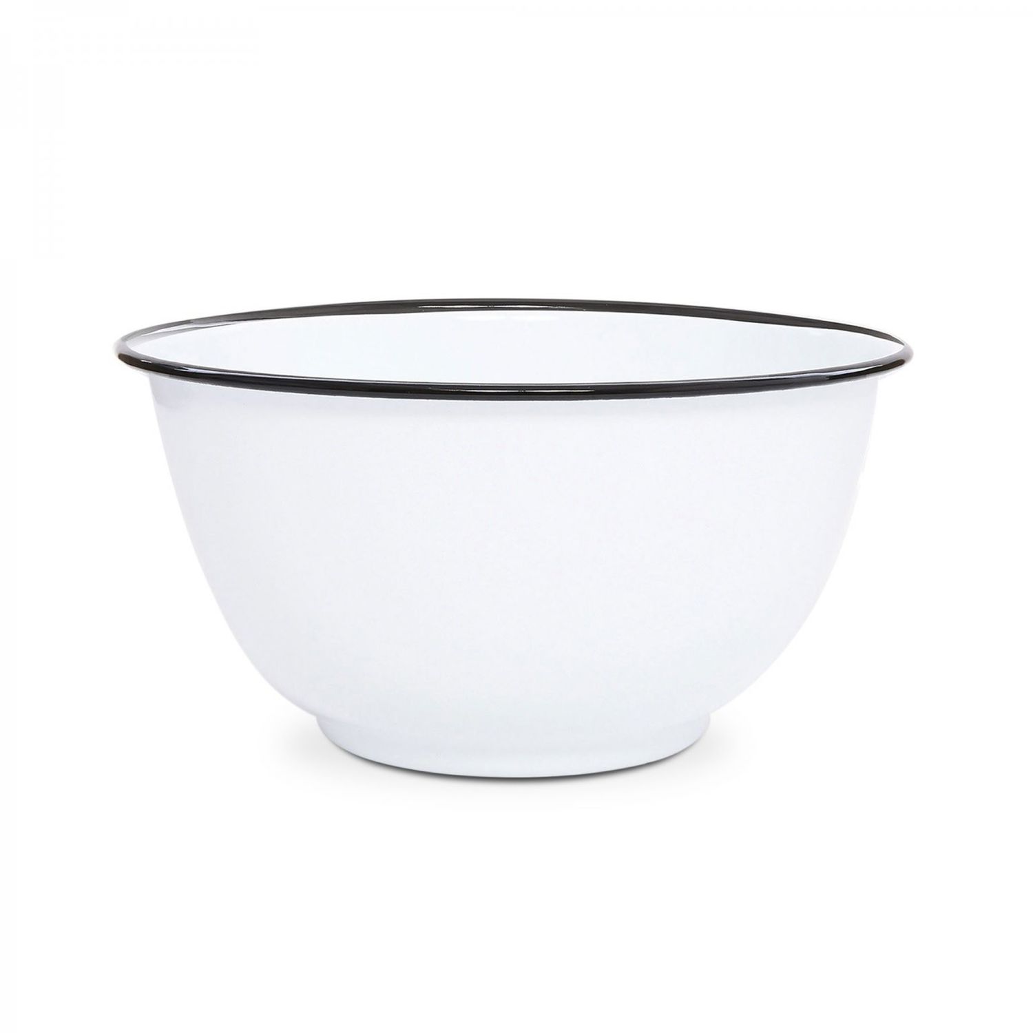Large Salad Bowl Black Rim Enamel by Crow Canyon