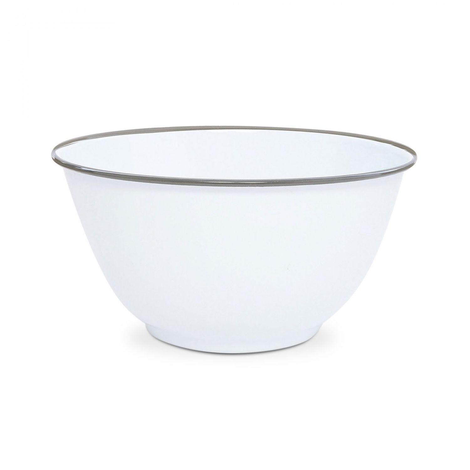 Large Salad Bowl Grey Rim Enamel by Crow Canyon