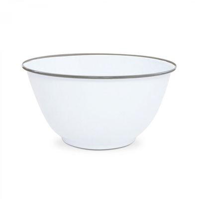 Large Salad Bowl Grey Rim Enamel by Crow Canyon