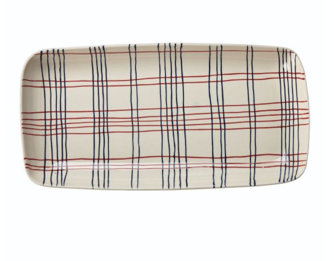 Harper Check Serving Tray
