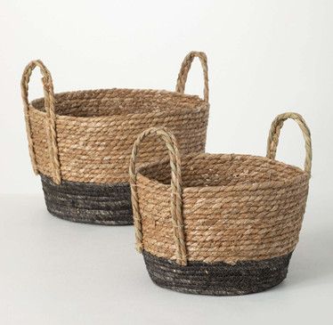 Rattan Handled Woven Basket SM