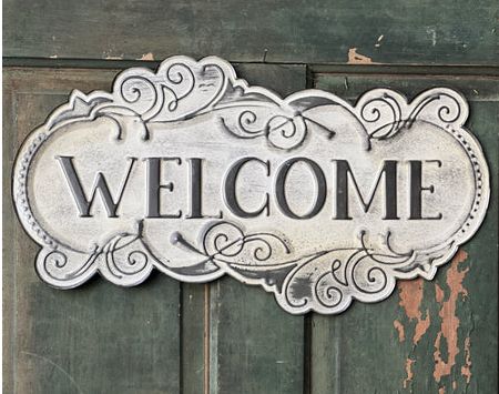 Scalloped Welcome Entry | Metal Sign 23.5”
