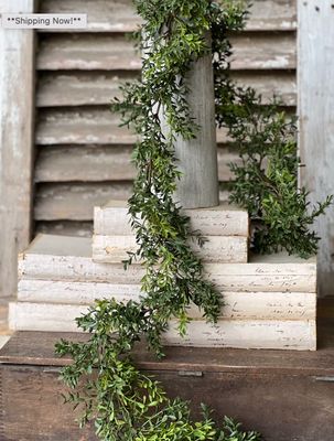 New England Realistic Boxwood Garland 6’