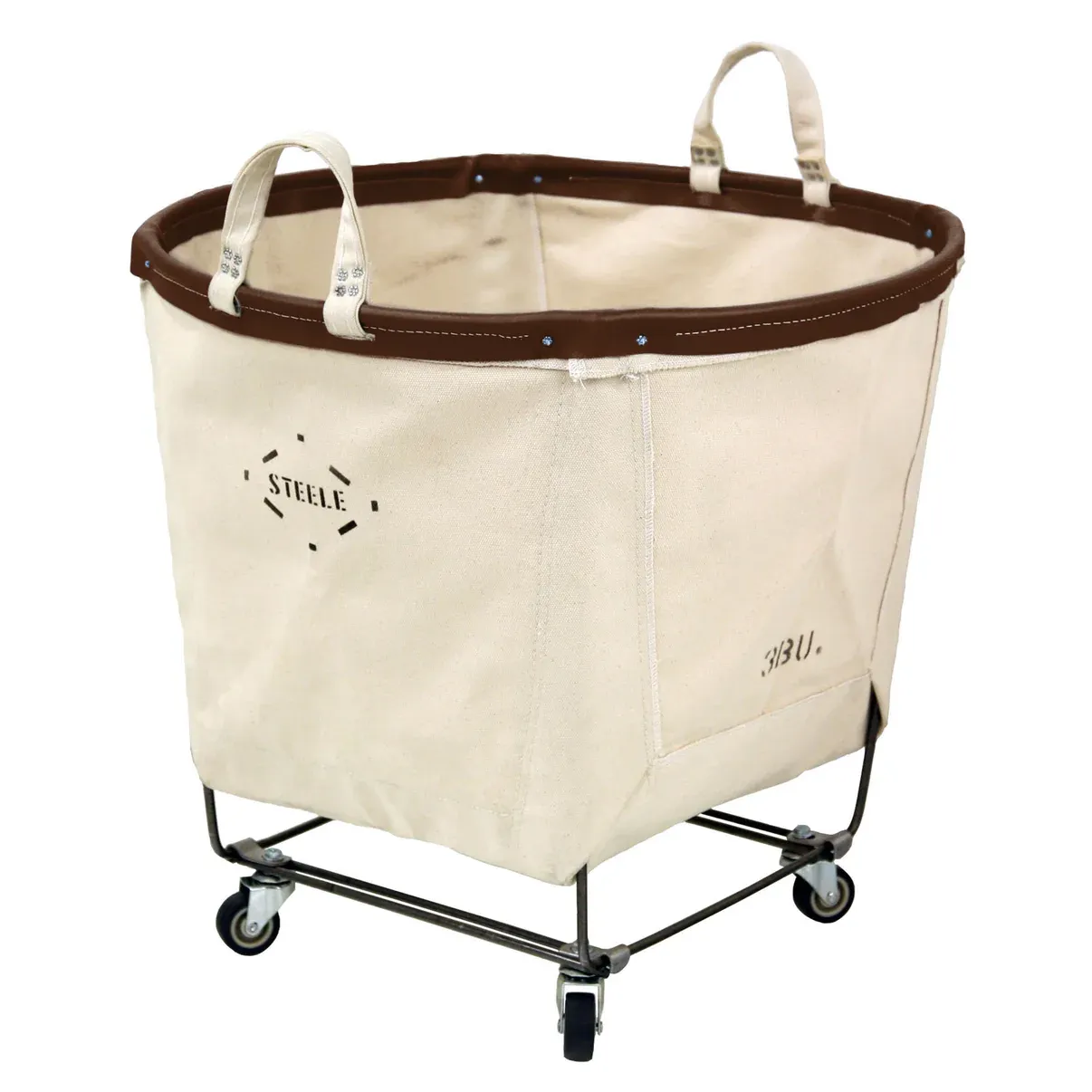 Canvas Round Carry Truck 3 Bu Leather Rim