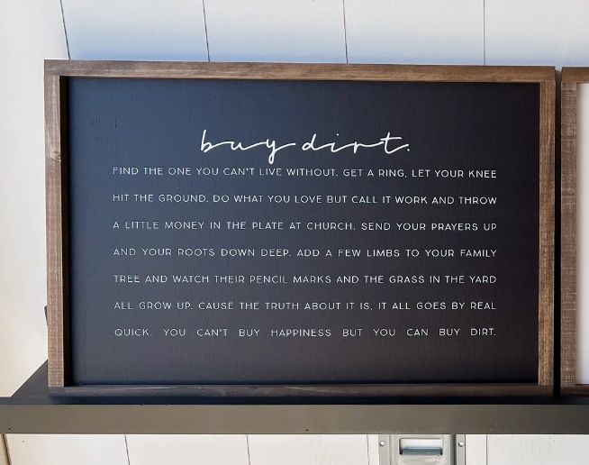 Buy Dirt Lyrics Song Wall Art - Black/Dark Walnut
