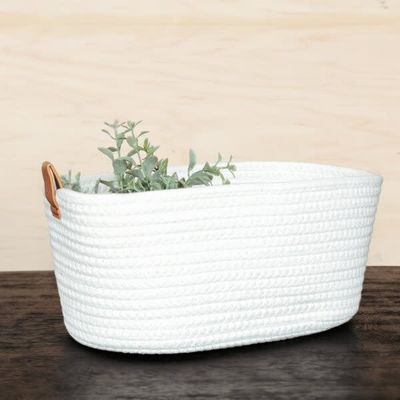 Ivory Woven Cotton Basket LG 12.5” x 8.5”