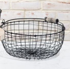 Round Shallow Wire Basket LG 12.6x12.6x6.3