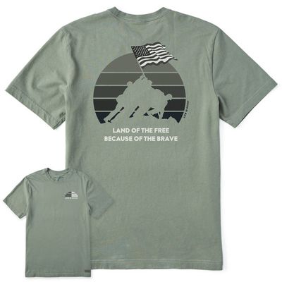 Life is Good Mens Iwo Jima Tee Moss Green LG