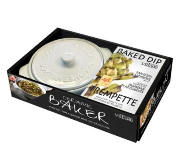 Gourmet du Village French Ceramic Baker with Artichoke Dip