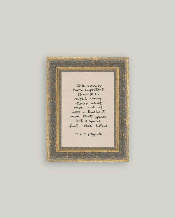 To Be Kind | Vintage Framed Sign 5 x 7”